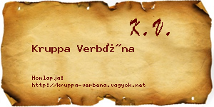 Kruppa Verbéna névjegykártya